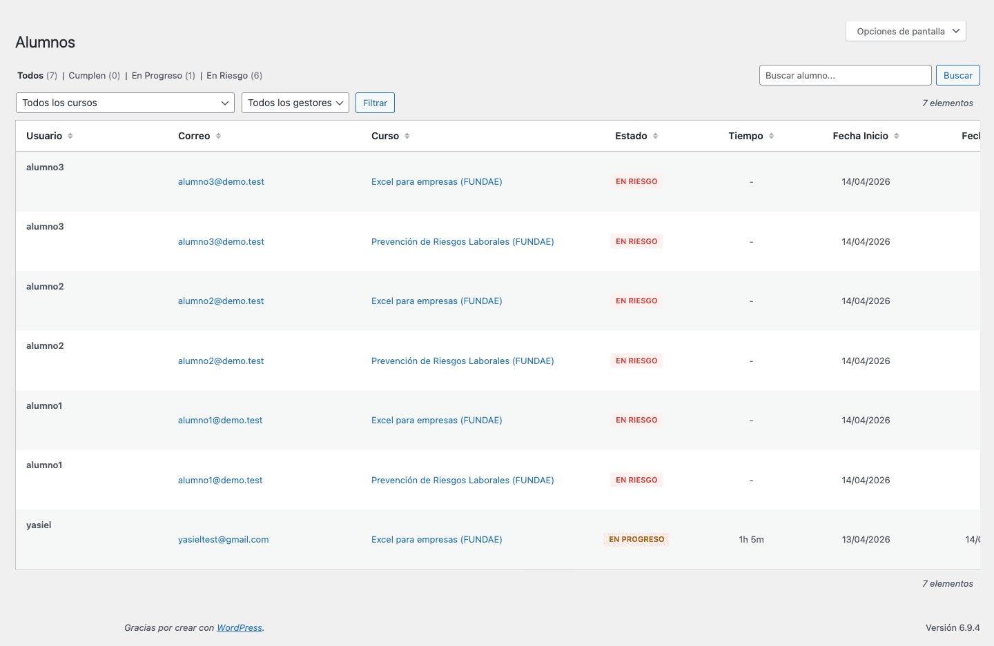 Tracking de sesiones